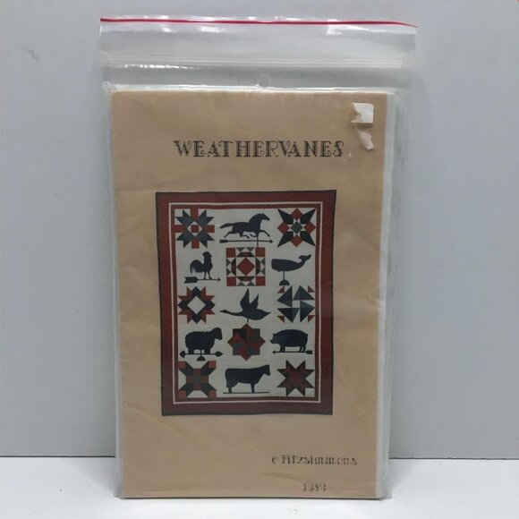 Vintage C Fitzsimmons Weathervanes Quilting Quilt Sewing Pattern Uncut 1989 - Picture 1 of 3